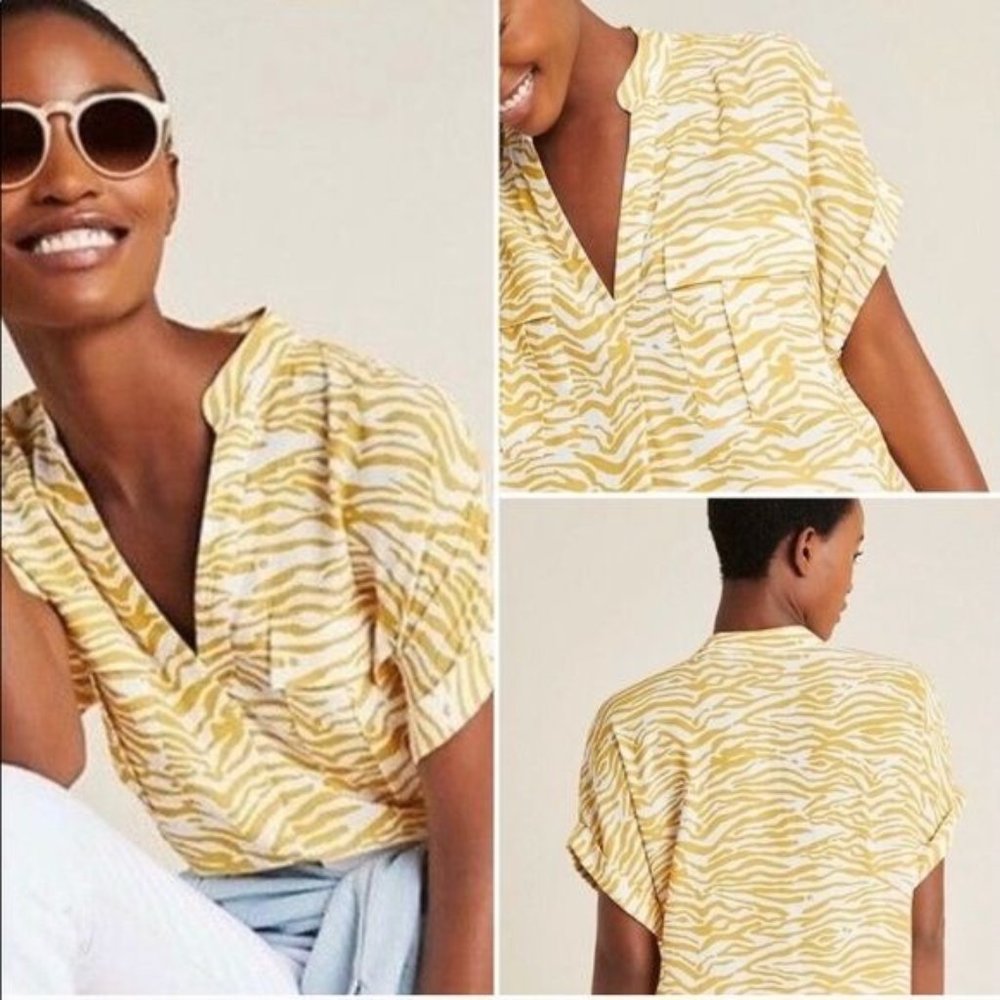 Maeve by Anthropologie zebra print blouse
